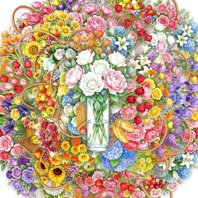 50Pcs Transparent Aesthetic Flowers Stickers by Unknown