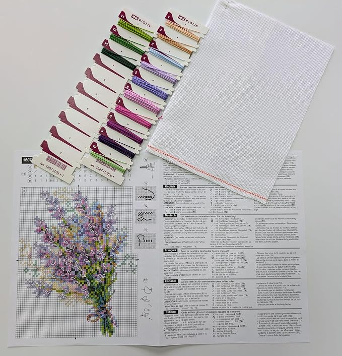 RIOLIS - Bouquet with Lavender 1607, Floral Cross Stitch Kits 6"X7", Cross - Image 7