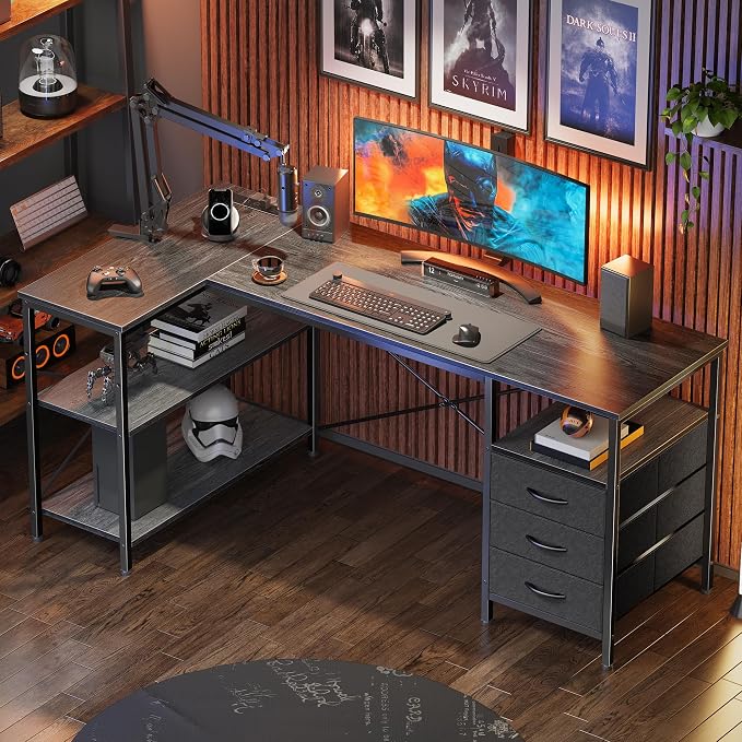 Huuger L Shaped Office Desk - Image 8