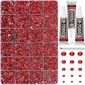 33000Pcs Red Rhinestones for Bedazzling, 6mm Siam Flatback Gems Bedazzler Kit by Worthofbest