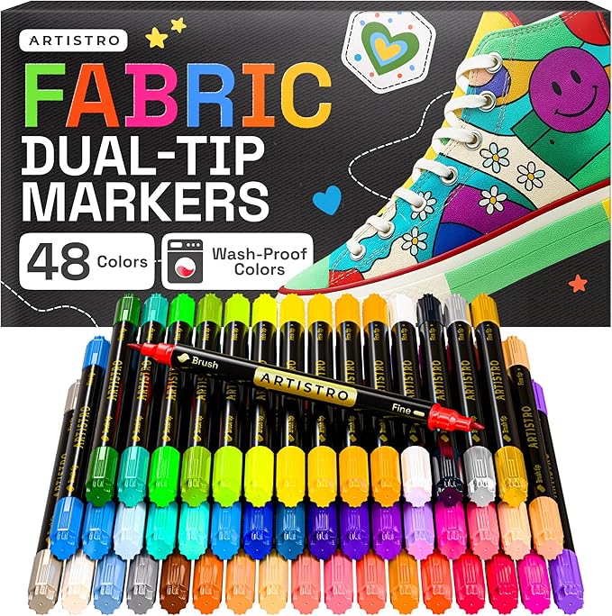ARTISTRO 48 Dual-Tip Fabric Markers by ARTISTRO
