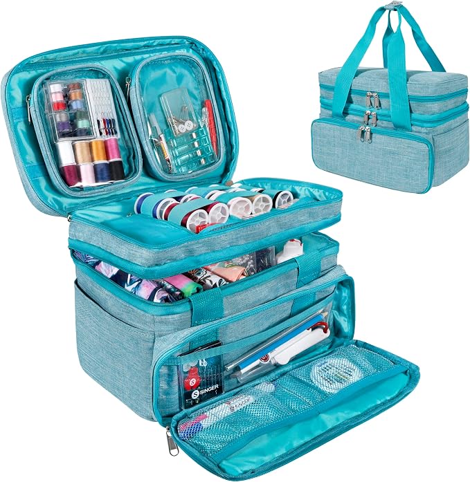 SINGER Sewing Accessories Organizer – Double Layer Portable Sewing Storage Bag by Unknown
