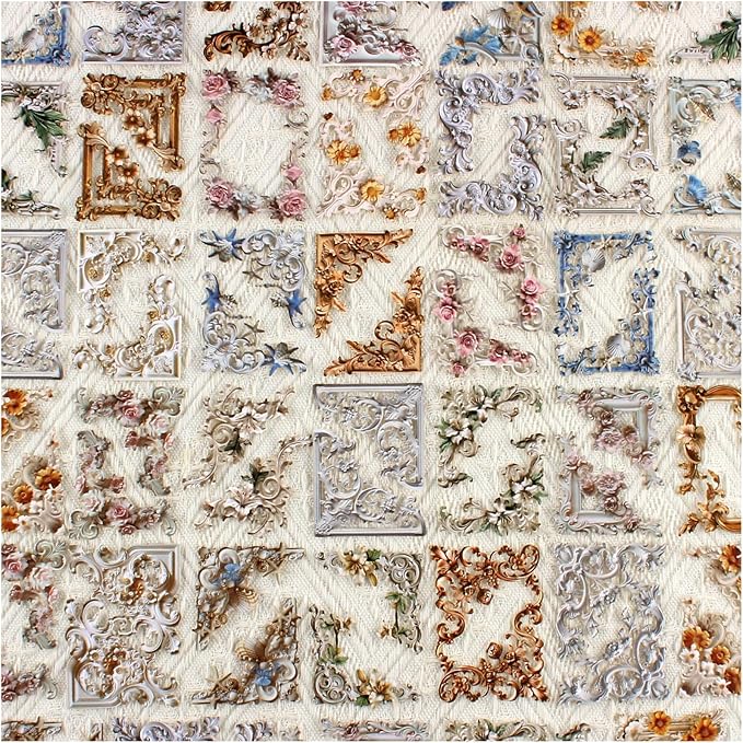 Thick Baroque Embossed Paper Corner Embellishments by Diuhofart