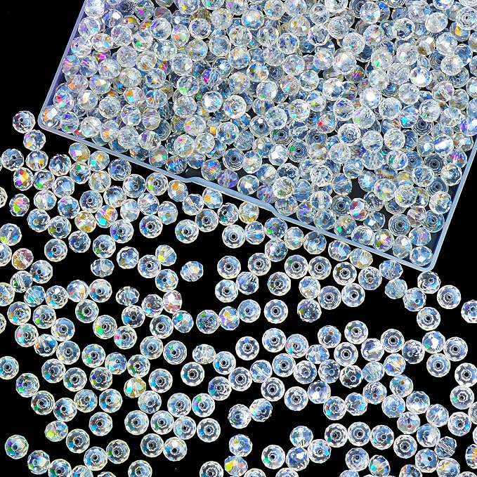 460Pcs 8mm Crystal Glass Beads for Jewelry Making Beads for Bracelets Necklace by Laopottbeads