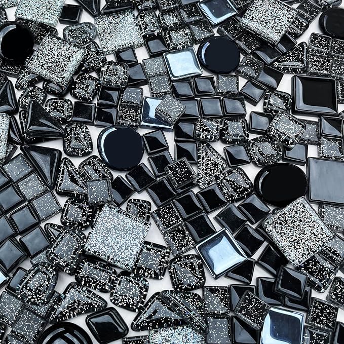 LITMIND 1.1 LB Black Irregular Glass Mosaic Tiles - Image 4