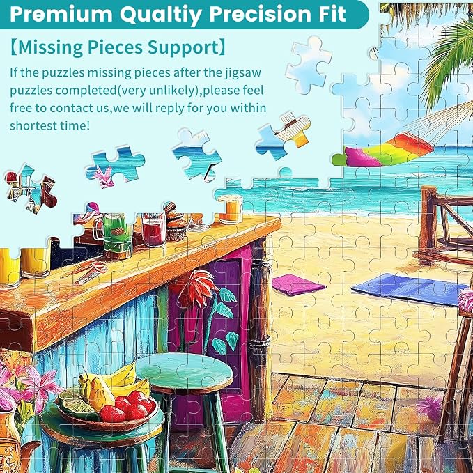500 Piece Puzzle for Adults, Vacation Jigsaw Puzzle, Seaside Bar Puzzles 500 - Image 7