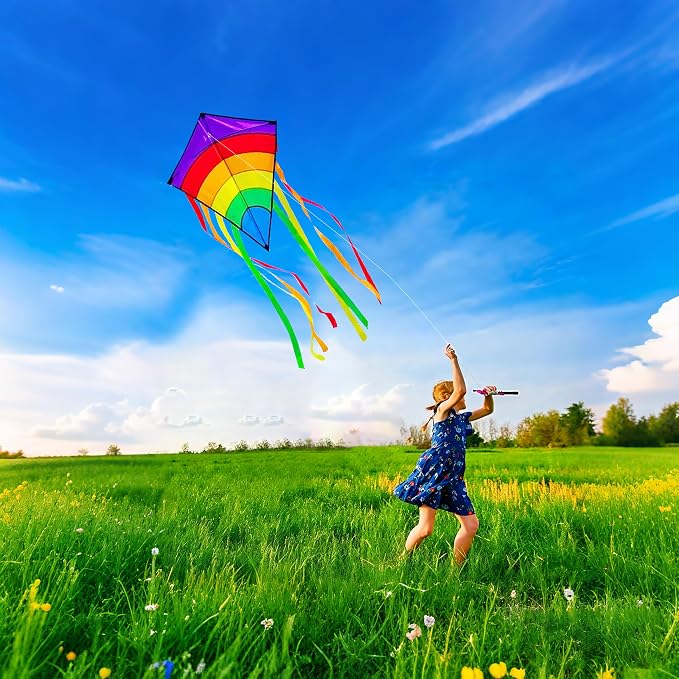 Colorful Diamond Kite, Fiberglass Frame - Image 2