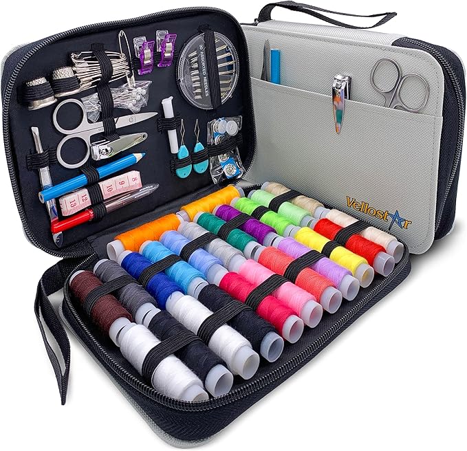 Easy to Use Light Grey Sewing Kit by VELLOSTAR