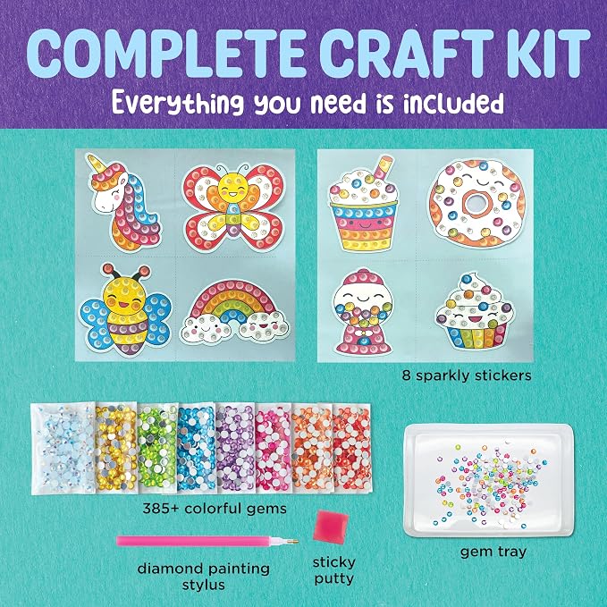 Creativity for Kids Big Gem Diamond Painting Stickers Mini Craft Kit: Create 8 - Image 3