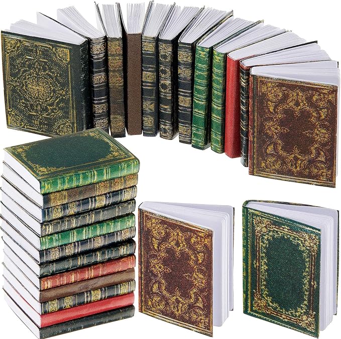 Skylety 24 Pieces 1:12 Scale Miniatures Dollhouse Books Assorted Miniatures by Skylety