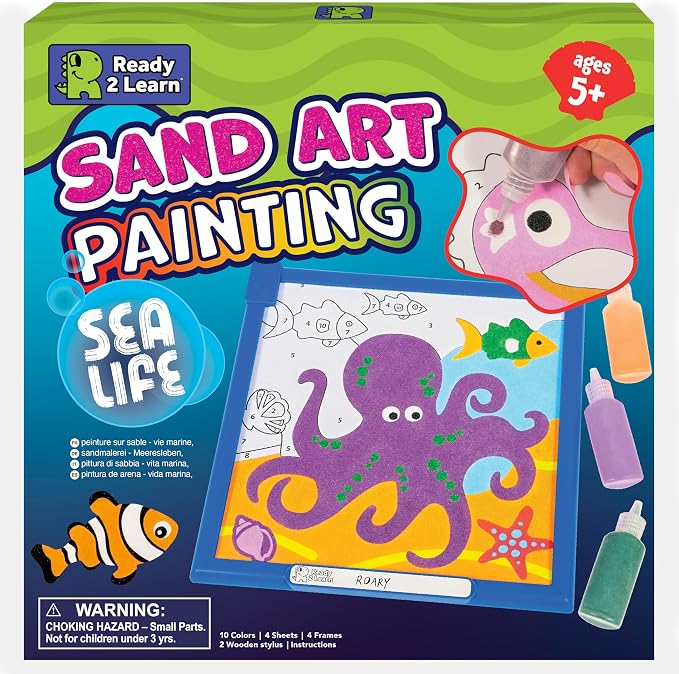 READY 2 LEARN Sand Art Painting | Sea Life | 4 Underwater Scenes | 10 Colors by Ready2Learn