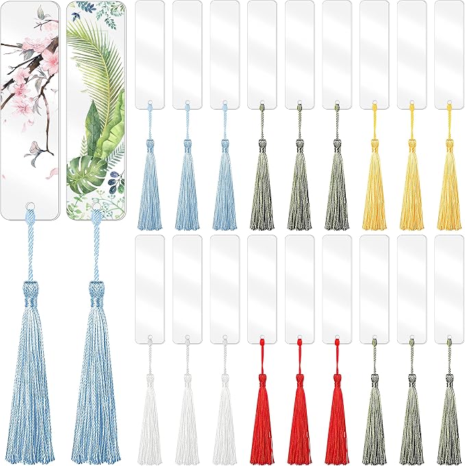 60 Pcs Acrylic Bookmark Blanks by Prudiut