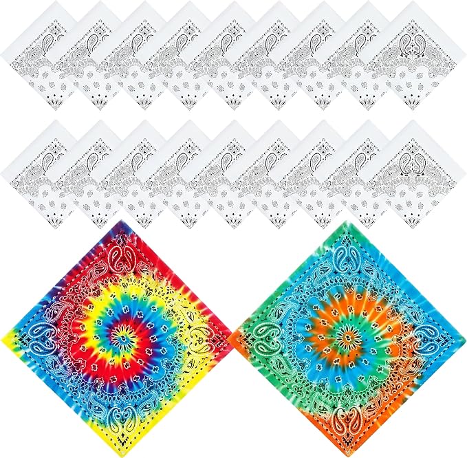 Bonuci 20/50/80/120 Pieces White Bandana Bulk by Bonuci