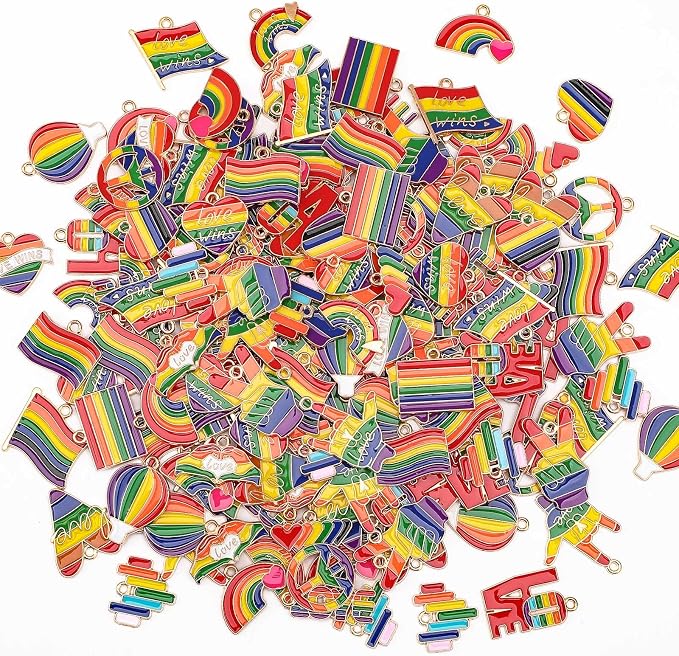 SANNIX 350Pcs Rainbow Charms for Jewelry Making by SANNIX