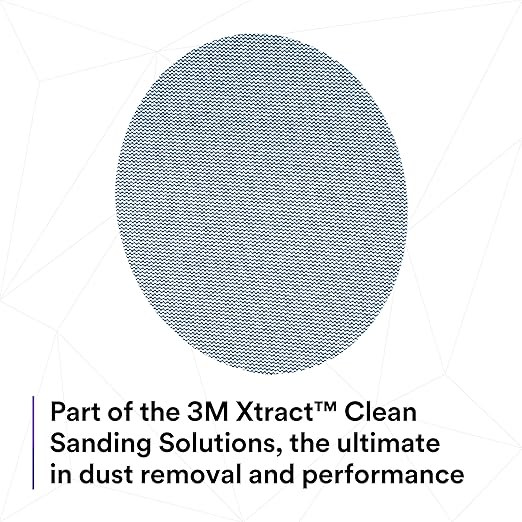3M Xtract Net Disc 310W, 150+, 5 in, Die 500X, Pack of 50 Hook and Loop Sanding Discs, Virtually Dust-Free, Value Option for Metal, Wood, Composites, Stock Removal, and Fine Finishing