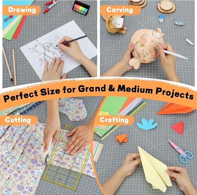 Premium 18" x 24" Self Healing Sewing Mat, Non-slip A2 Cutting Mat - Image 7