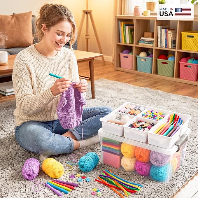 Citylife 17QT Clear Craft Organizers and Storage Box - Image 3