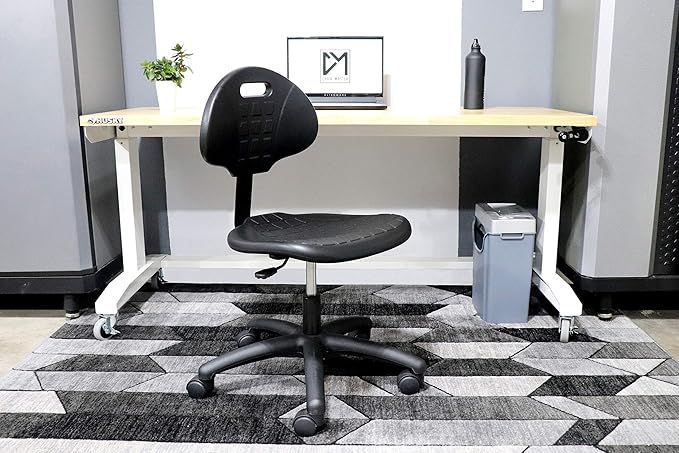 Chair Master Table Height Chair/Stool-Easy to Clean! Deluxe Ergonomic Polyurethane Chair. 5" of Height Adj (15.5"-20.5") 500 lb Capacity. Automotive, Lab, Garage, Home, Office (Standard, Black)