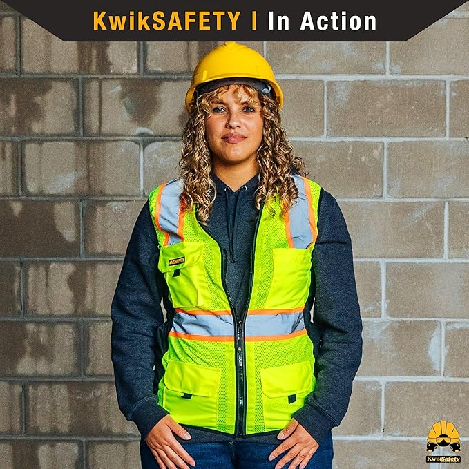 KwikSafety - Charlotte, NC - FIRST LADY Safety Vest for Women, High Visibility Reflective Strips, Meets ANSI & OSHA