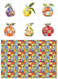 Fruit Patchwork Cotton Fabric Panel – 6 Fruit Designs + Bonus Patchwork Sheet by FabricsTown