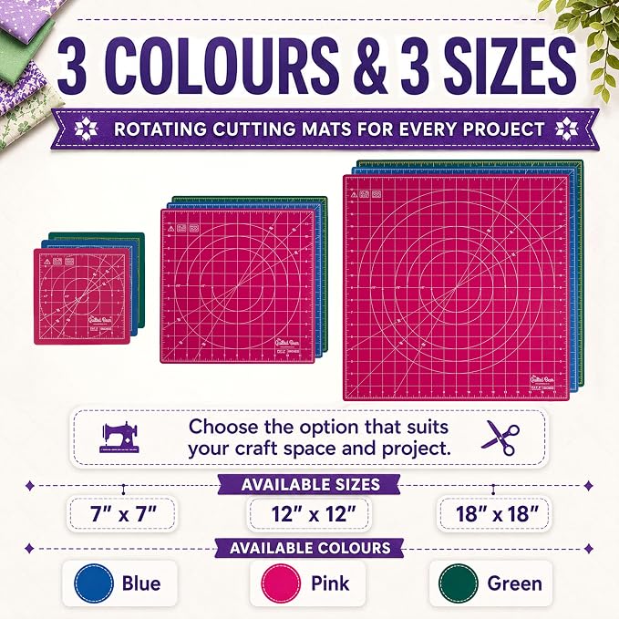 The Quilted Bear Rotating Cutting Mat 7" x 7" - Image 2