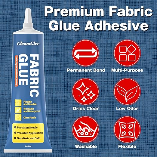 Fabric Glue Permanent, 150ml Extra Strong Fabric Adhesive, Washable Clear - Image 2