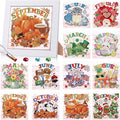 13 Pcs Fall Interchangeable Monthly Diamond Art Kits by Trandraft