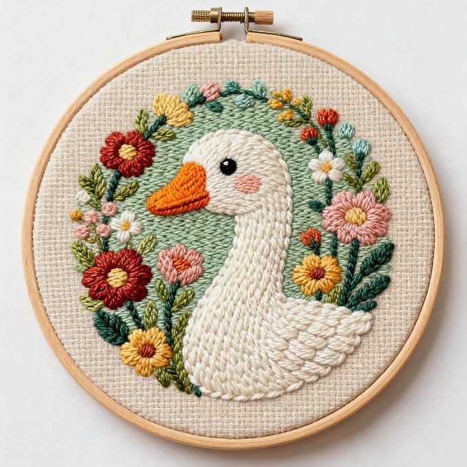 DIY Punch Needle Kits Goose and Flower Garland Easy by Unknown