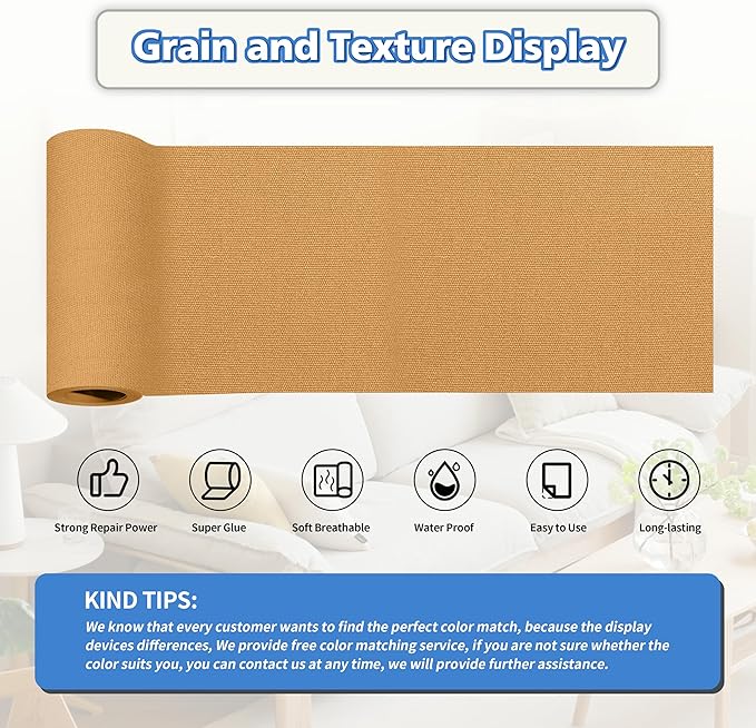 KING MOUNTAIN Canvas Repair Tape,Outdoor Gear Patch, 4×63 Inches,Waterproof,Self-Adhesive for Repairing Boat Covers,Sun Shades,Sofas,Tents,Lounge Chairs,Awnings (Light Brown)