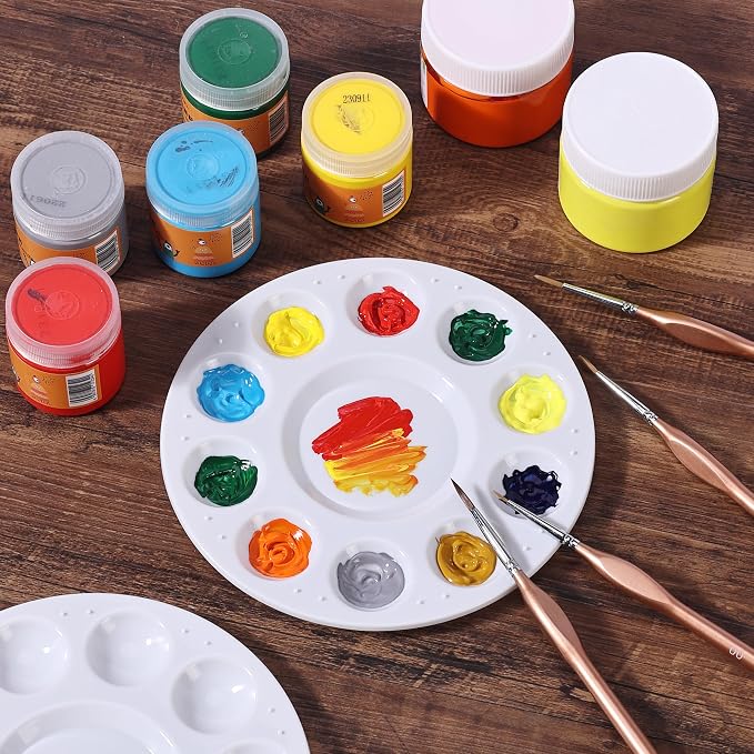 Mr. Pen- Round Paint Tray Palettes, 16 Pack | Plastic White Palettes - Image 6
