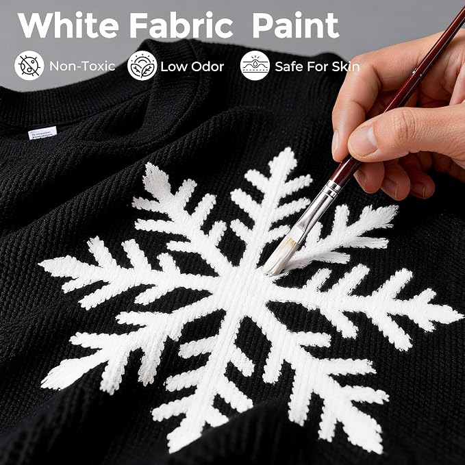 Nicpro White Fabric Paint, 4 oz Fabric Paint - Image 2