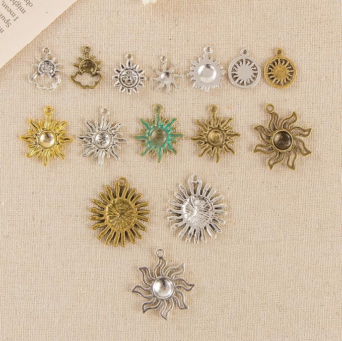 Celestial Sun Charm-100g Craft Supplies Sun Charms Pendants - Image 4