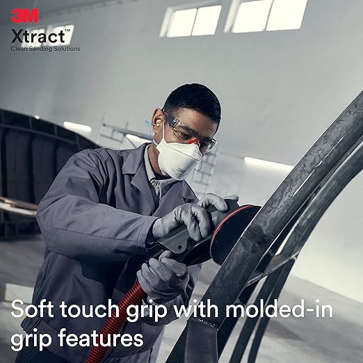 3M Random Orbital Sander, Xtract Pneumatic 88948, 5 in, Self-Generated Vacuum, 3/8 in Orbit, Ergonomic and Lightweight ROS, 209W Motor, Dust Extraction