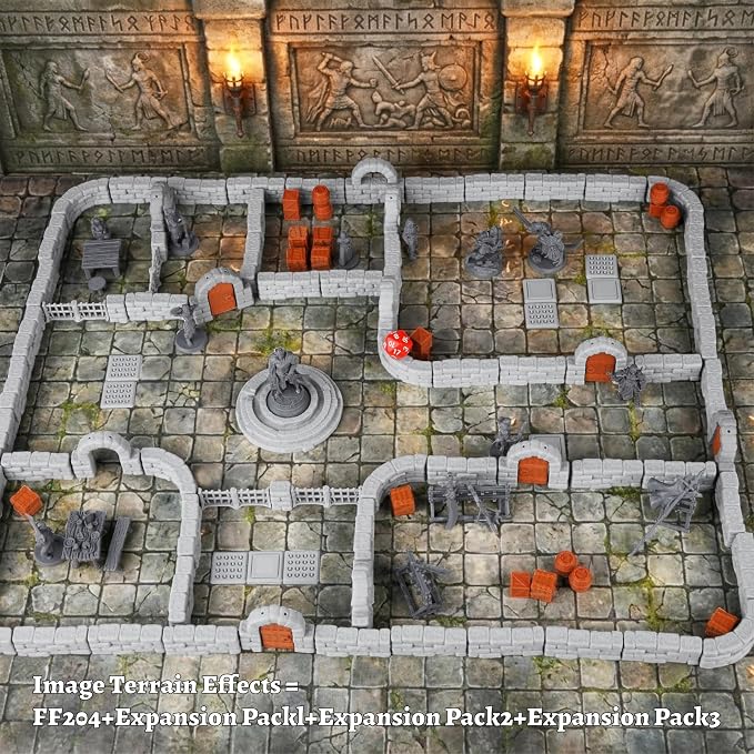 Dungeon Walls 40pcs 28mm Miniature RPG Modular System DND Terrain Building - Image 6