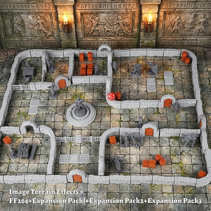 Dungeon Walls 40pcs 28mm Miniature RPG Terrain Modular System DND Terrain - Image 5