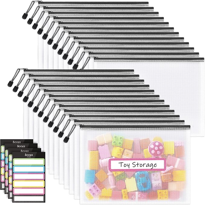 Sooez 24 Pack Mesh Zipper Pouch by Sooez