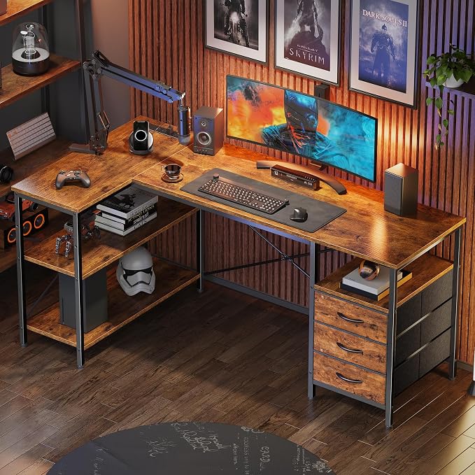 Huuger L Shaped Office Desk - Image 8