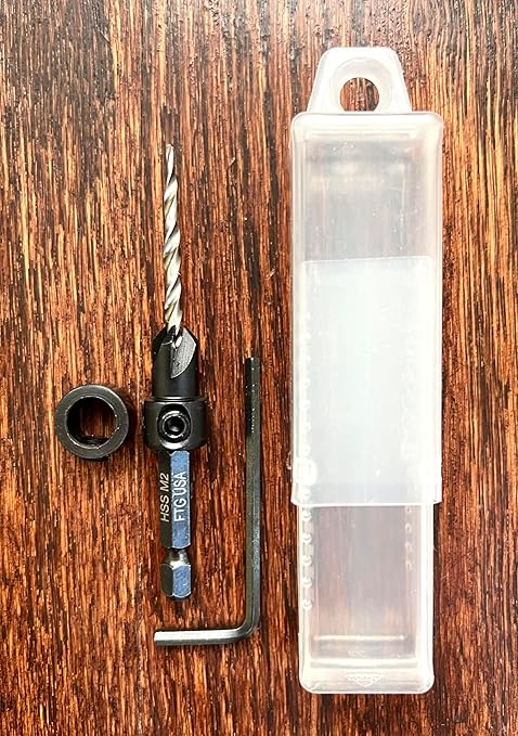 FTG USA Countersink Drill Bit for Wood with Tapered Drill Bit #6 (9/64")