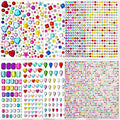 Lezmarket 3500 Pcs Gems for Kids Crafts, 10 Sheets Self Adhesive Jewels Stickers by Lezmarket