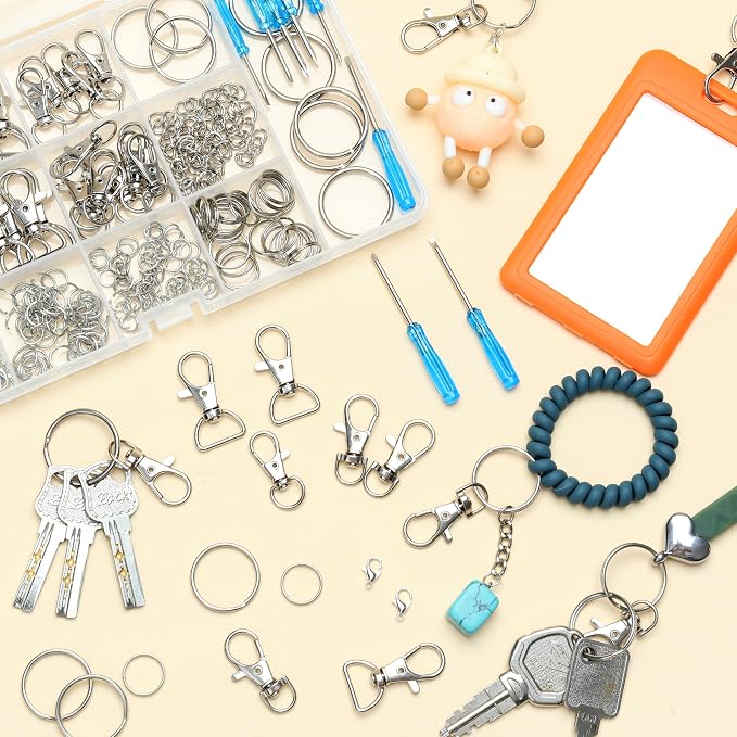 274Pcs Keychain Making Kit, Keychain Craft Including Key Chain Hooks, Key Rings - Image 7