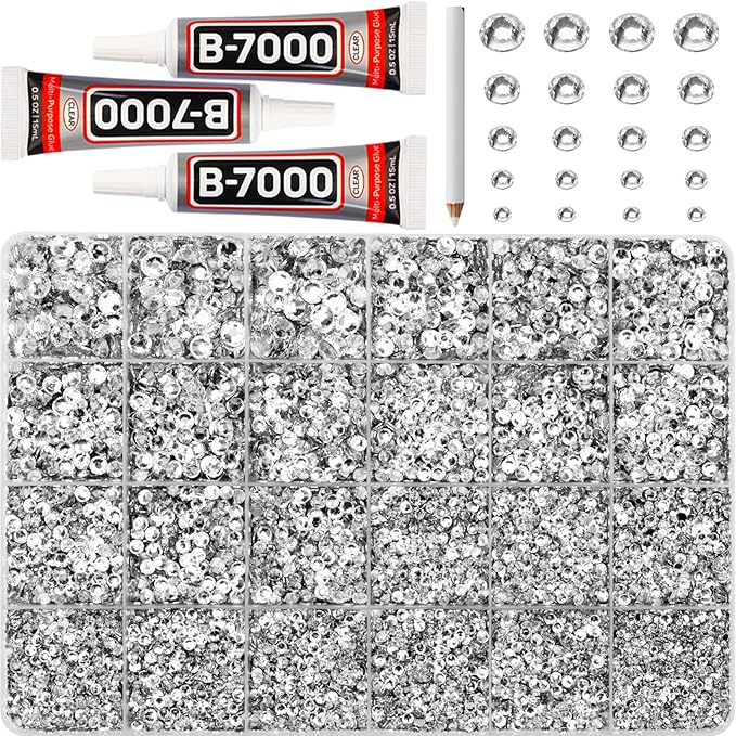32000Pcs Silver Clear Rhinestones by Worthofbest