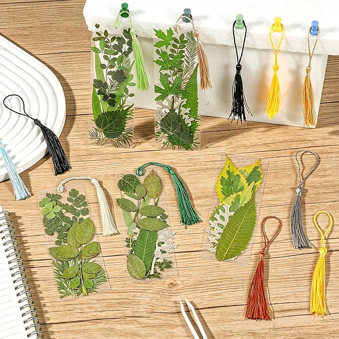 20 Sets Dried Leaves Bookmark Making Kit Transparent Bookmark DIY Projects - Image 6