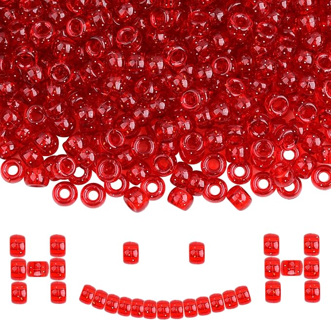 Plastic Pony Beads, for Bracelet, Hair Braiding, Friendship Bracelets, Jewelry by KAKW