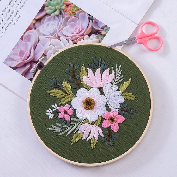 Bonroy 4 Sets Embroidery Set for Beginners, Art Craft, Easy Sewing Embroidery - Image 6