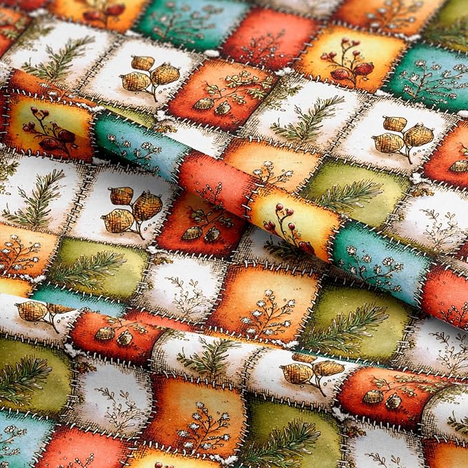Autumn Forest Patchwork Cotton Fabric Panel – 61 × 36.6 Inches, 100% Cotton 140 - Image 5