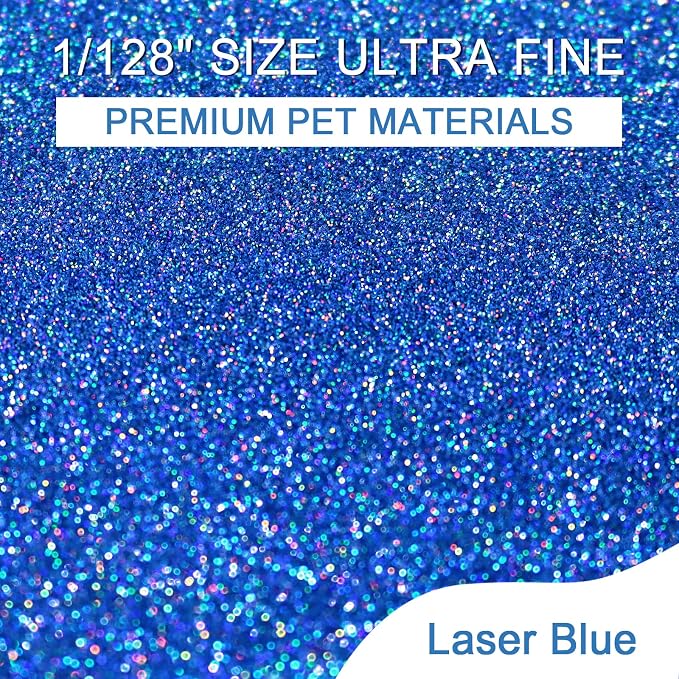 Ceya 3.8oz/ 110g Holographic Ultra Fine Glitter Powder Laser Blue Glitter - Image 2