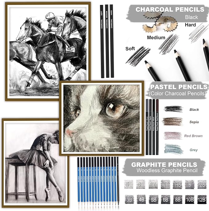 KALOUR 82 Pack Drawing Sketching Kit, Pro Art Supplies - Image 4