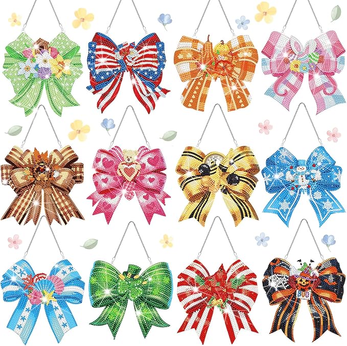 Cinnvoice 12 Pcs Summer Seasonal Diamond Art Hanging Ornament Kit by Cinnvoice