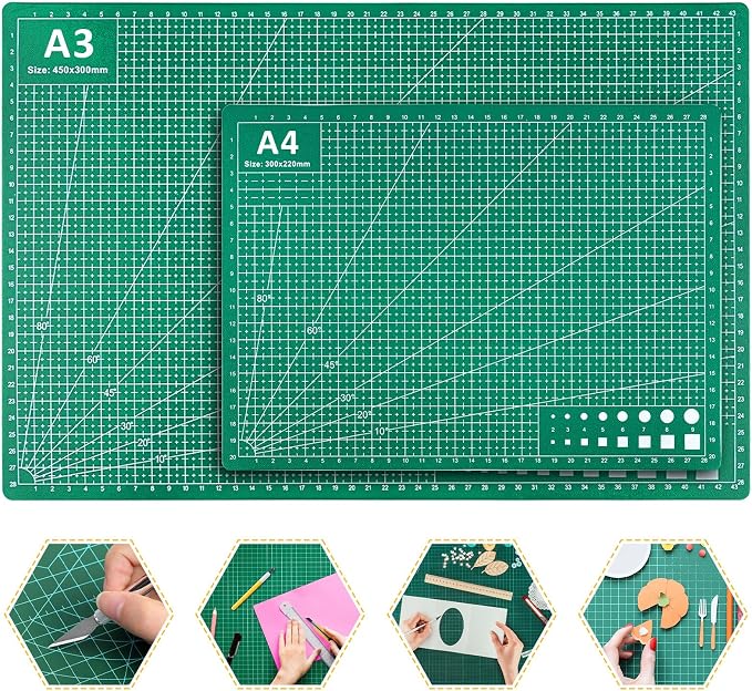 2 Pcs Large Cutting Mat Self Healing, Double Sided, Grid Line And Angles Help - Image 2