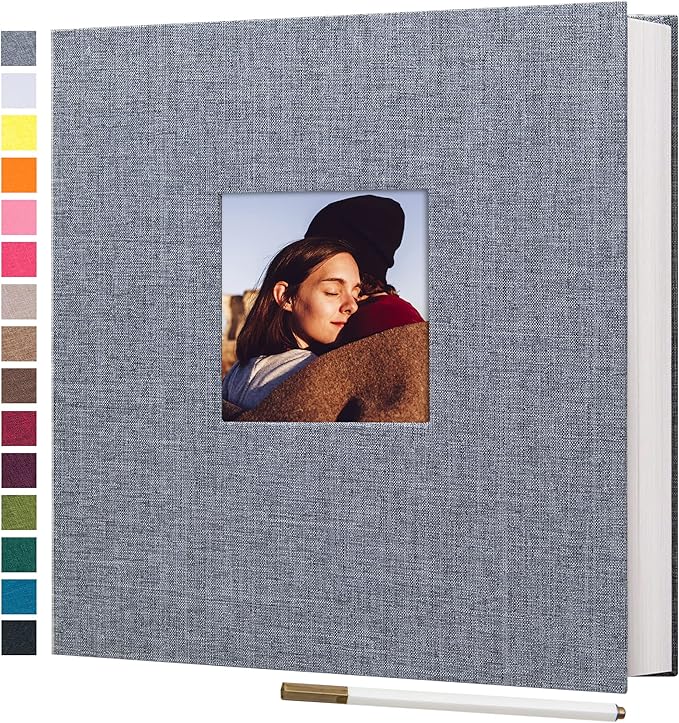 potricher Large Photo Album Self Adhesive 3x5 4x6 5x7 8x10 10x12 Pictures Linen by potricher